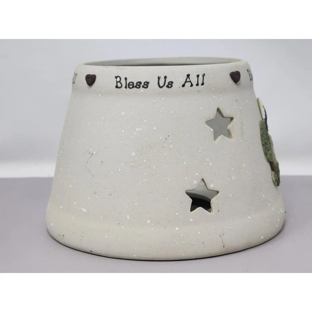 Bless Us All CMI Henton Ceramic Candle Holder‎ Shade Star Cutouts Cottage Design